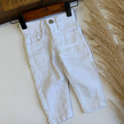 شلوار سفید کمر دکمه - نی نی لوس