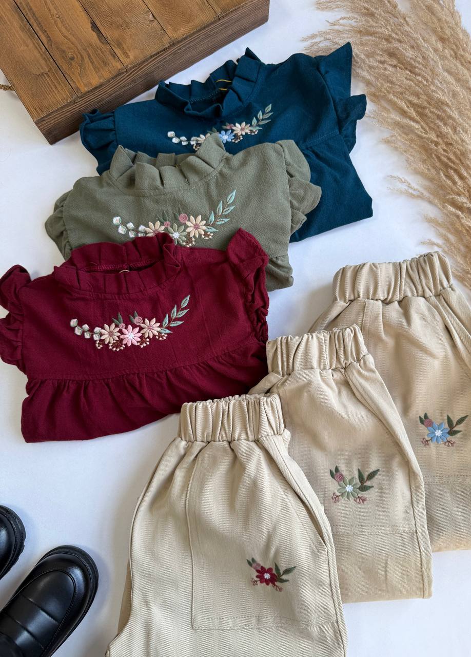 شومیز شلوار گلدوزی - نی نی لوس