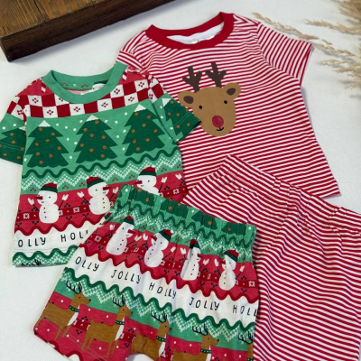 تیشرت شلوارک گوزن و کریسمس - نی نی لوس