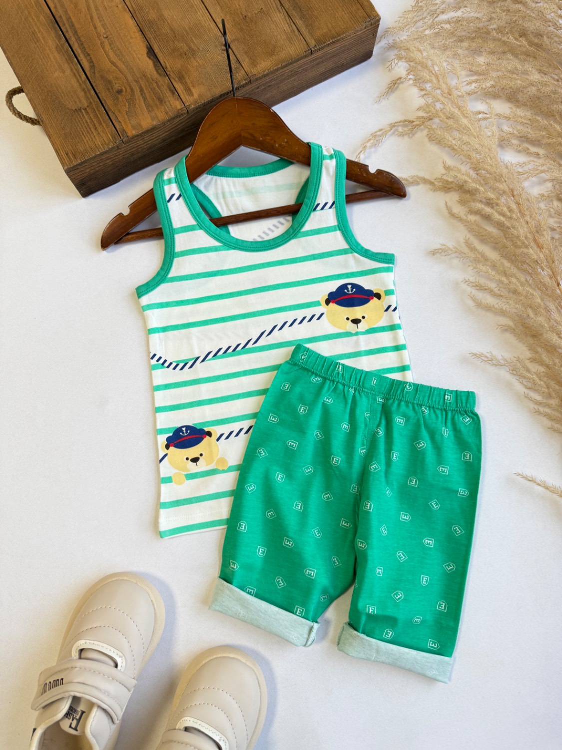 تاپ شلوارک خرس ملوان - نی نی لوس