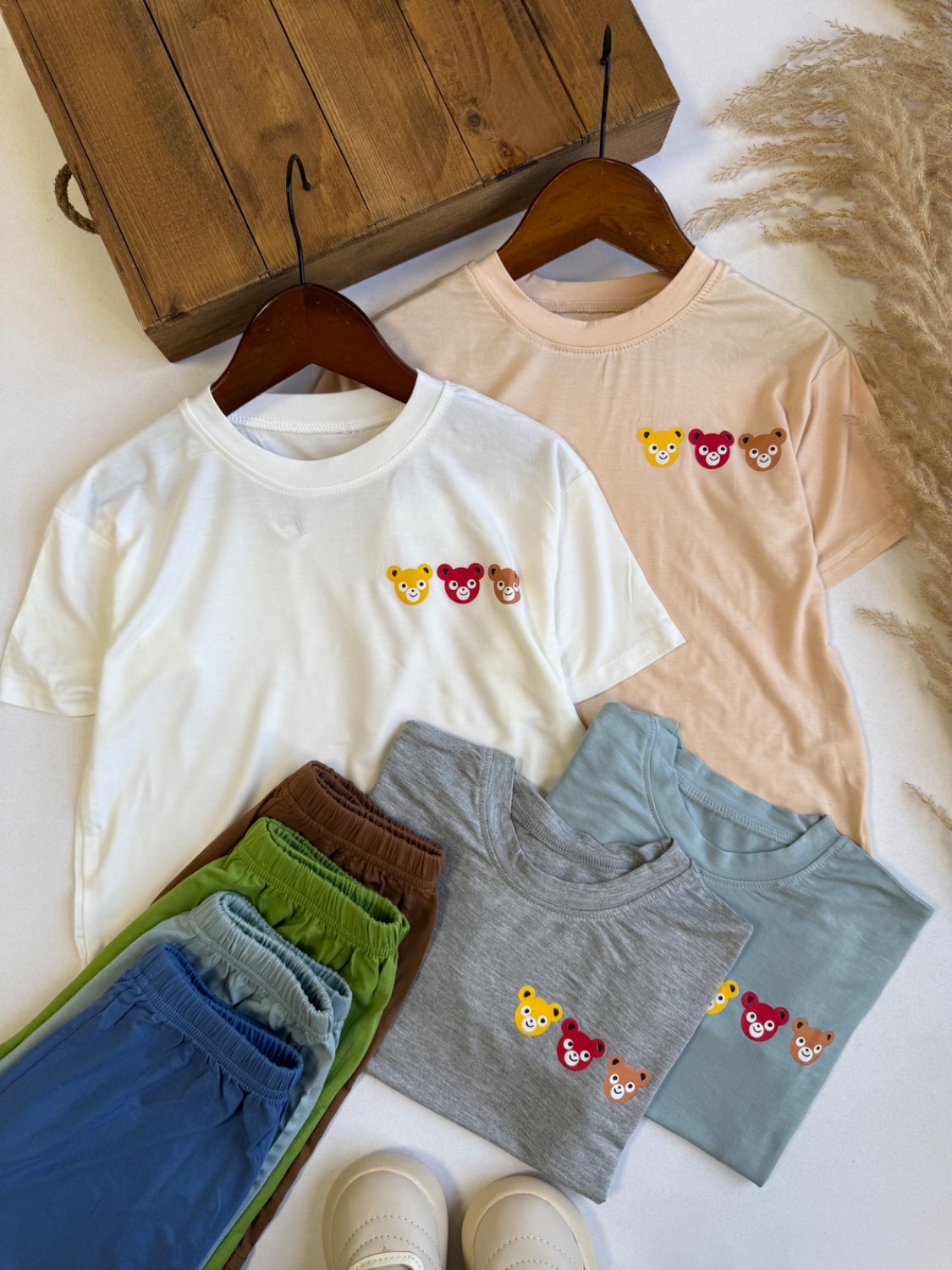 تیشرت شلوارک خرس رنگی - نی نی لوس