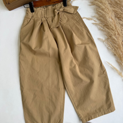 شلوار خمره ای کتان نخ - نی نی لوس